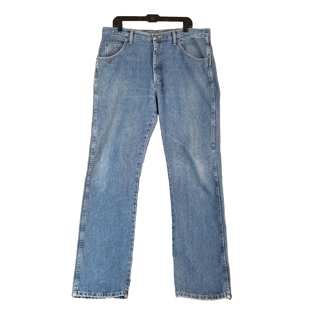 Wrangler jeans men's 36x34 regular‎ fit straight blue denim pants